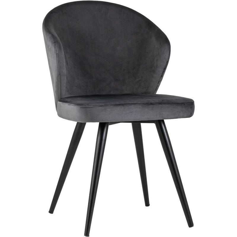 Стул Темно-Серый Бархат Volante Chair Серый Черный Стул Темно-Серый Бархат Volante Chair Серый Черный во Владивостоке | Loft Concept