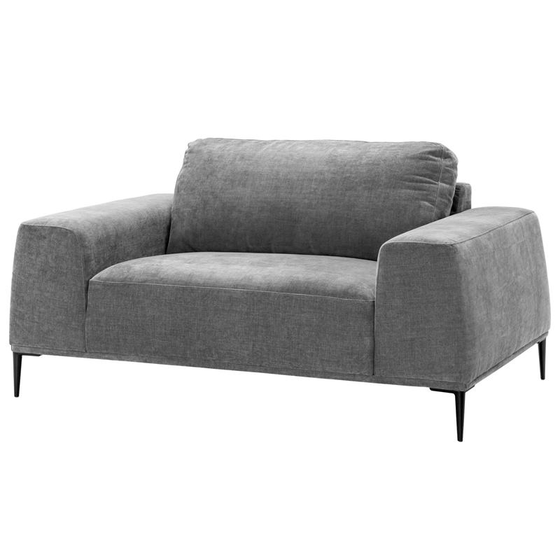 Кресло Eichholtz Loveseat Montado grey Серый Черный Кресло Eichholtz Loveseat Montado grey Серый Черный во Владивостоке | Loft Concept
