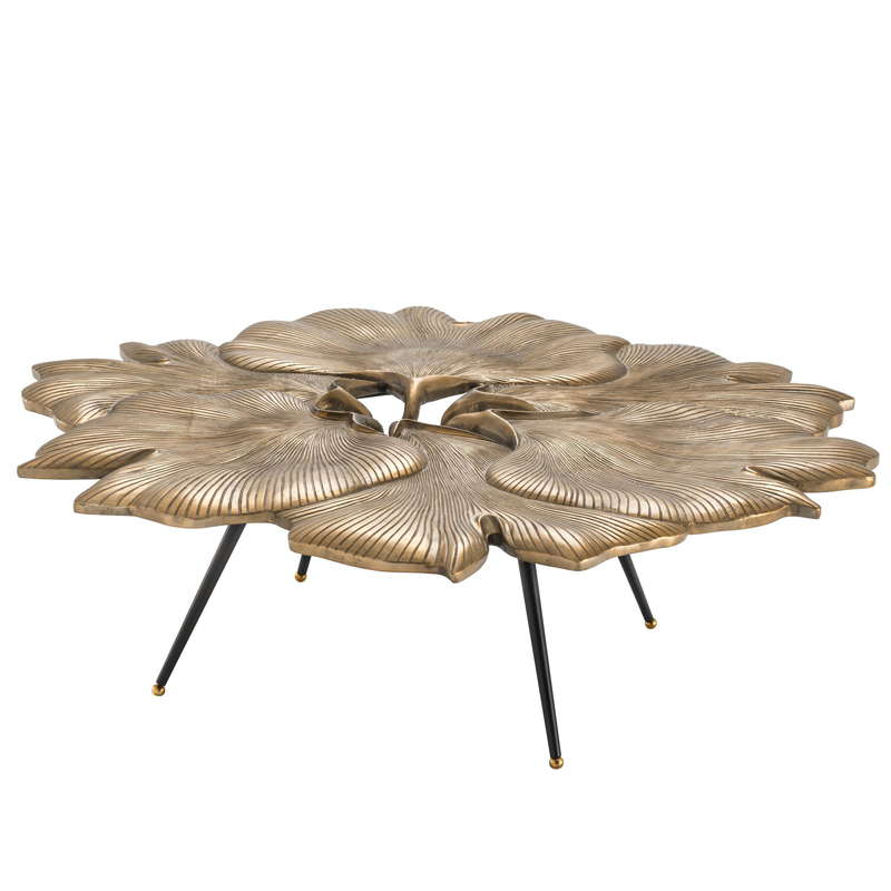 Кофейный стол Eichholtz Coffee Table Ginkgo Латунь Античная полированная Черный Кофейный стол Eichholtz Coffee Table Ginkgo Латунь Античная полированная Черный во Владивостоке | Loft Concept