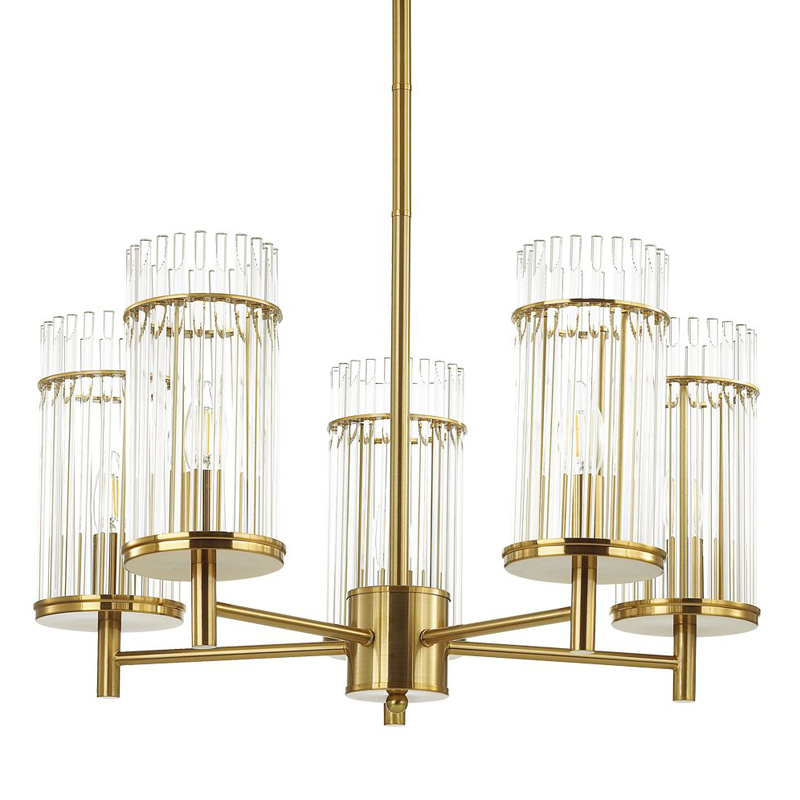 Люстра Wendel Chandelier 5 Глянцевое золото Прозрачный Люстра Wendel Chandelier 5 Глянцевое золото Прозрачный во Владивостоке | Loft Concept