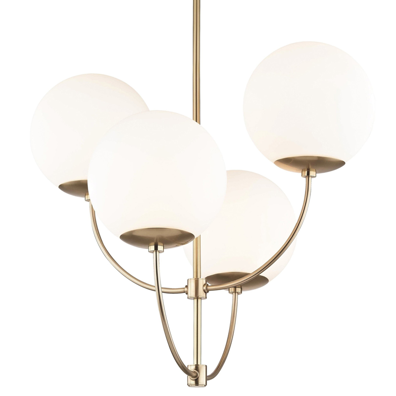 Люстра Breasal White Matte Balls Chandelier Brass Латунь Белое матовое стекло Люстра Breasal White Matte Balls Chandelier Brass Латунь Белое матовое стекло во Владивостоке | Loft Concept