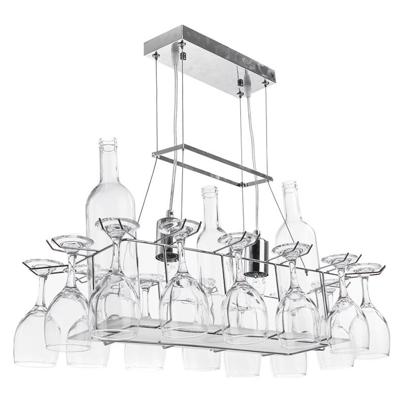 Люстра Bottles and Glasses Chandelier Прозрачный Хром во Владивостоке | Loft Concept 