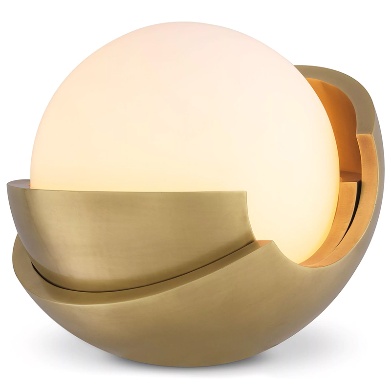 Настольная лампа Eichholtz Table Lamp Cabo Белое матовое стекло Латунь Настольная лампа Eichholtz Table Lamp Cabo Белое матовое стекло Латунь во Владивостоке | Loft Concept