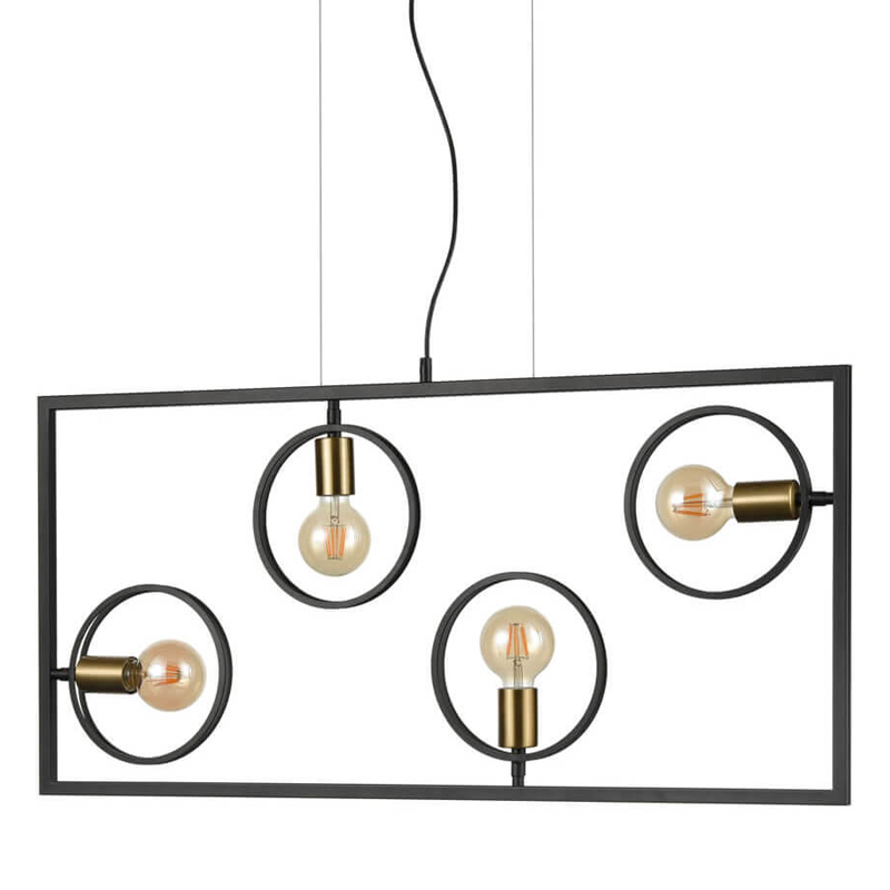 Люстра Loft Rings Ligh 4 Черный Золотой Люстра Loft Rings Ligh 4 Черный Золотой во Владивостоке | Loft Concept