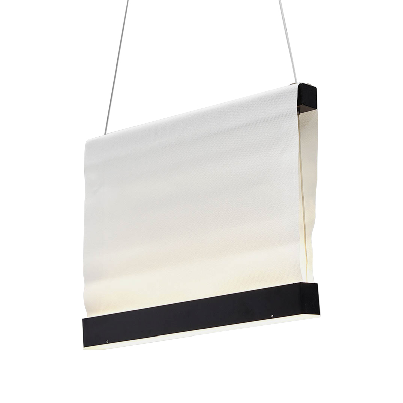 Дизайнерский подвесной светильник из текстиля CANVAS HANGING LAMP 30 Белый Черный Дизайнерский подвесной светильник из текстиля CANVAS HANGING LAMP 30 Белый Черный во Владивостоке | Loft Concept