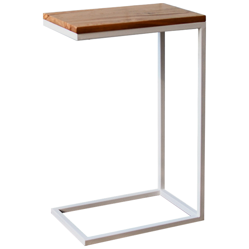 Приставной стол Hanson White Industrial Metal Rust Side Table Светлый дуб Белый Приставной стол Hanson White Industrial Metal Rust Side Table Светлый дуб Белый во Владивостоке | Loft Concept