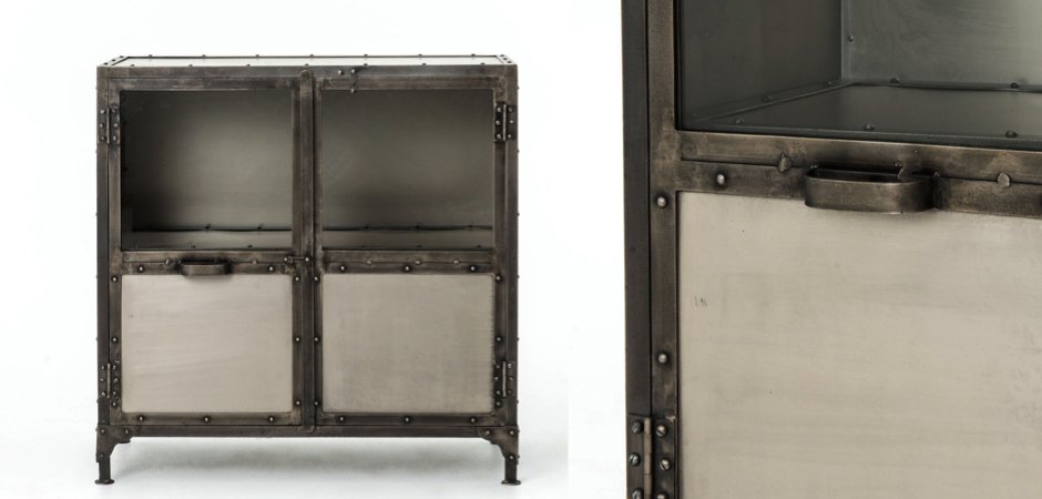 Комод металлический Industrial Steampunk Nickel 2 Door Cabinet Комод металлический Industrial Steampunk Nickel 2 Door Cabinet - Loft-Concept во Владивостоке