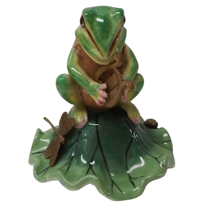 Статуэтка Frog Lyrist Зеленый Золотой Статуэтка Frog Lyrist Зеленый Золотой во Владивостоке | Loft Concept