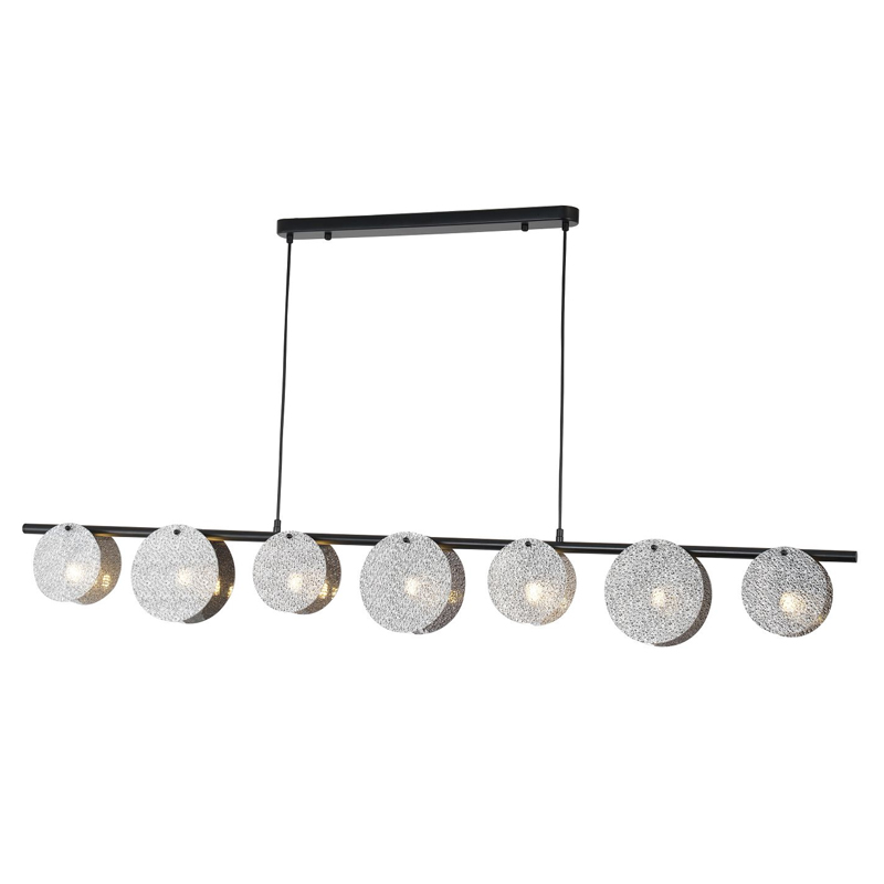Люстра с плафонами из стекла Кракле Nimbus Lamp Дымчатый (Smoke) Серебряный Черный Люстра с плафонами из стекла Кракле Nimbus Lamp Дымчатый (Smoke) Серебряный Черный во Владивостоке | Loft Concept