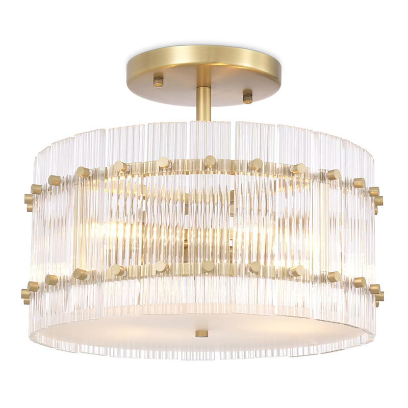 Потолочный светильник Eichholtz Ceiling Lamp Ruby Round Brass Латунь Прозрачное Стекло Потолочный светильник Eichholtz Ceiling Lamp Ruby Round Brass Латунь Прозрачное Стекло во Владивостоке | Loft Concept