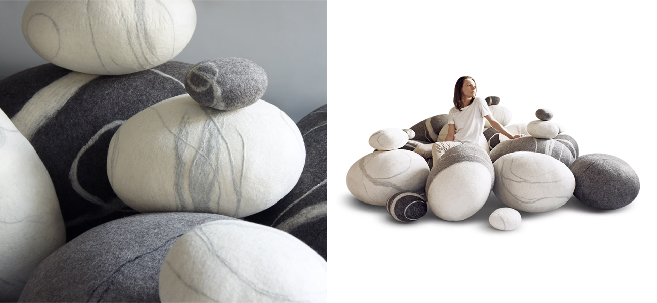 Большой Набор из 20-ти Камней-Пуфов KATSU "Now" из Шерсти - фото №2