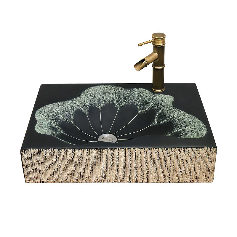 Раковина Lotus Leaf Rectangle Графит Зеленый шалфей Бежевый Раковина Lotus Leaf Rectangle Графит Зеленый шалфей Бежевый во Владивостоке | Loft Concept