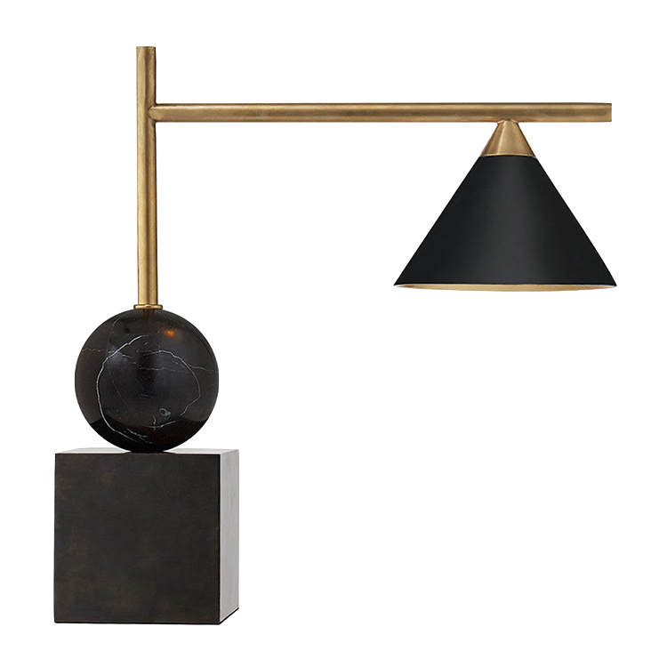 Настольная лампа CLEO DESK LAMP Black Черный Латунь во Владивостоке | Loft Concept 