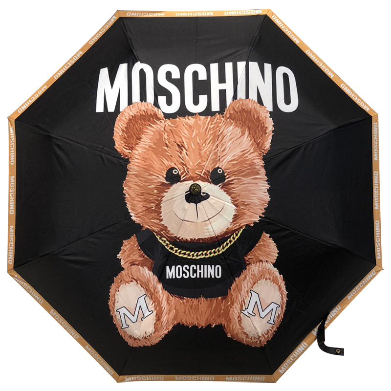 Зонт раскладной MOSCHINO дизайн 005 Черный цвет Черный Коричневый Зонт раскладной MOSCHINO дизайн 005 Черный цвет Черный Коричневый во Владивостоке | Loft Concept