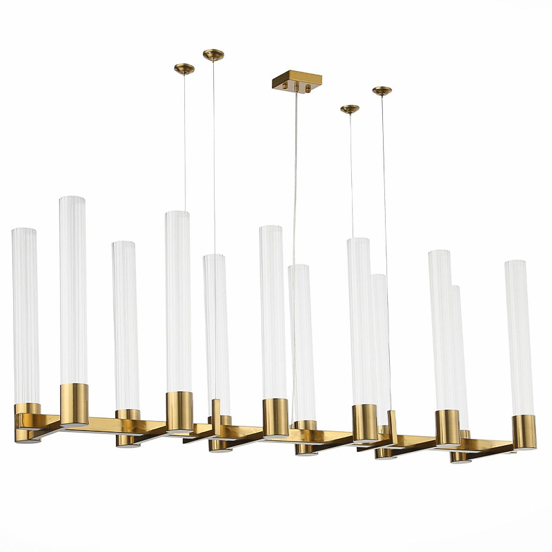 Люстра Jenae Glass Tubes Chandelier Латунь Прозрачный Люстра Jenae Glass Tubes Chandelier Латунь Прозрачный во Владивостоке | Loft Concept