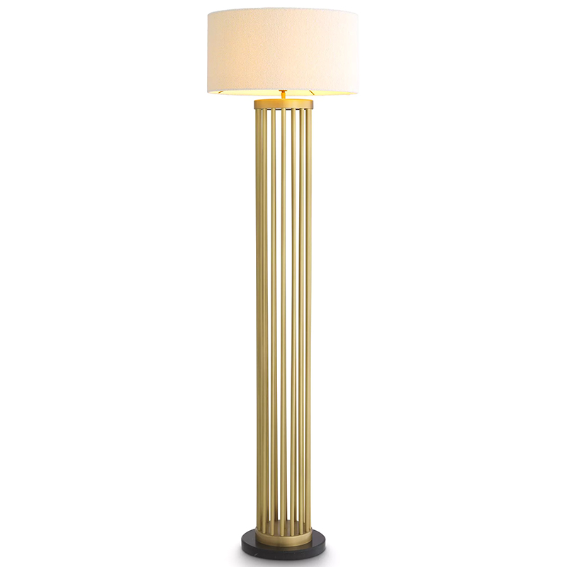 Торшер Eichholtz Floor Lamp Condo Brass Латунь Белый Торшер Eichholtz Floor Lamp Condo Brass Латунь Белый во Владивостоке | Loft Concept