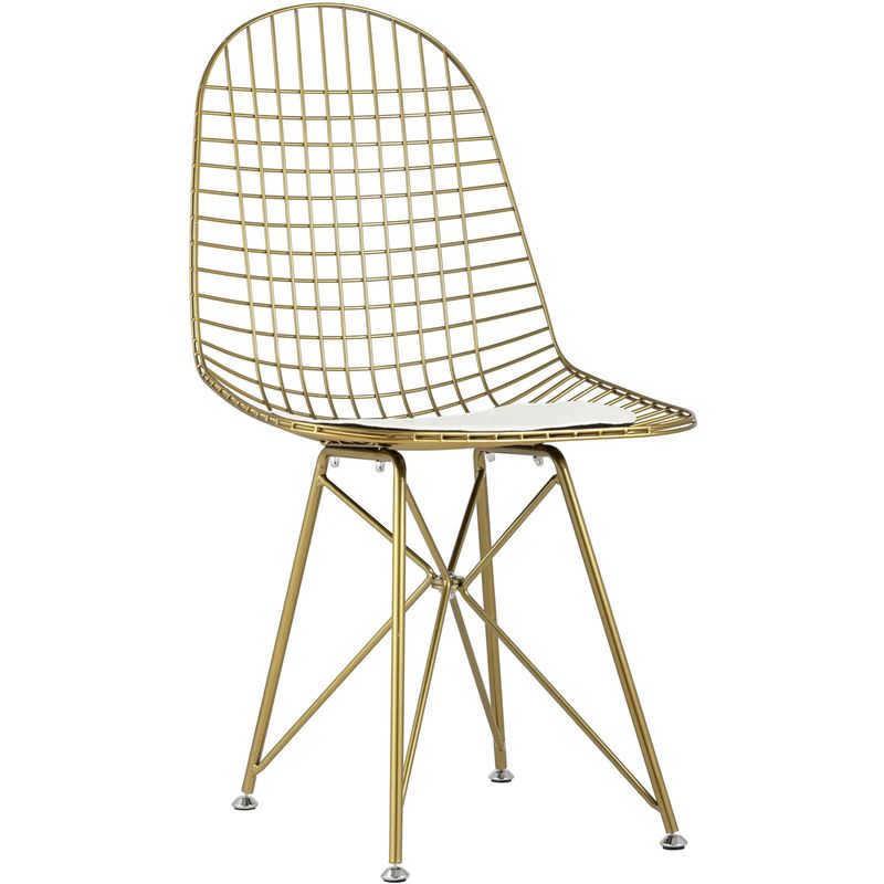Стул Bertoia S Chair Золотой Металл Золотой Белый Стул Bertoia S Chair Золотой Металл Золотой Белый во Владивостоке | Loft Concept