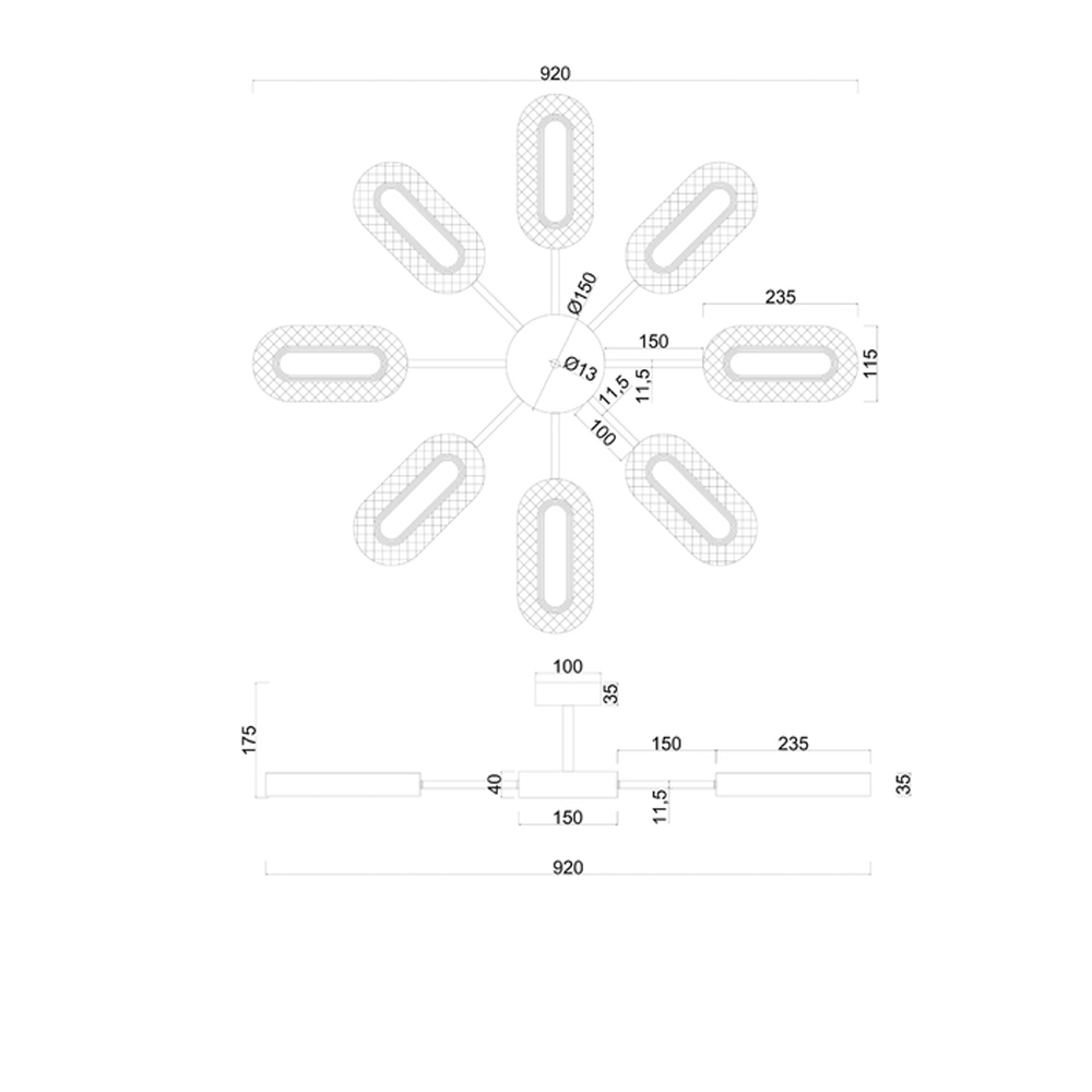 Потолочная люстра Sun Oval Потолочная люстра Sun Oval во Владивостоке