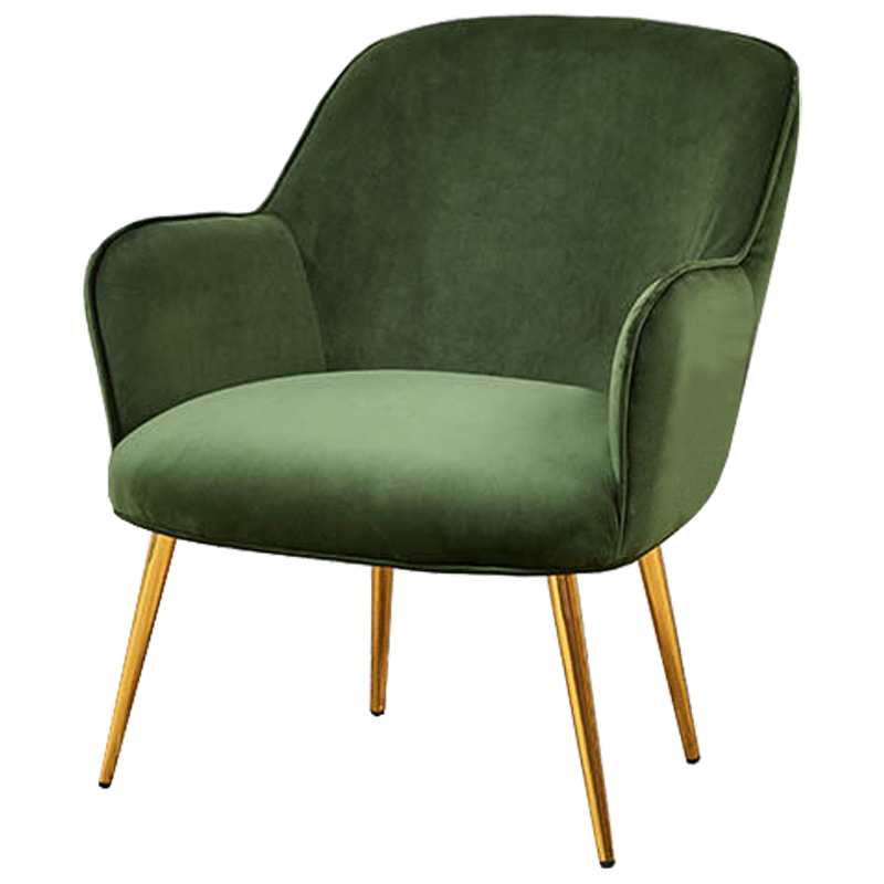 Кресло Waldeck Chair Green Зеленый Глянцевое золото Кресло Waldeck Chair Green Зеленый Глянцевое золото во Владивостоке | Loft Concept