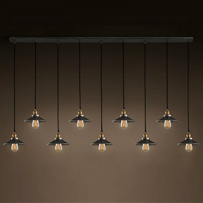 Потолочный светильник Loft Cone Pendant Line 9 Черный матовый во Владивостоке | Loft Concept 