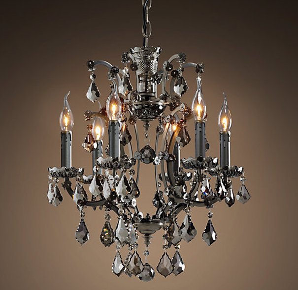 Люстра 19TH C. ROCOCO IRON & Smok CRYSTAL 6 Графит Стекло Смок Люстра 19TH C. ROCOCO IRON & Smok CRYSTAL 6 Графит Стекло Смок во Владивостоке | Loft Concept