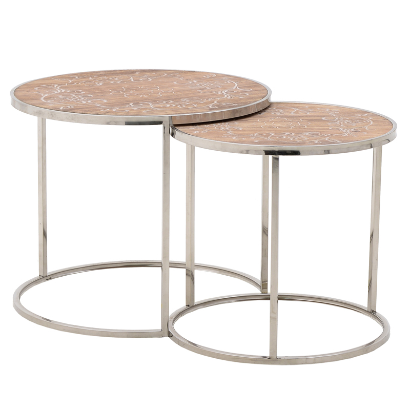 Комплект приставных столов Macaria Table Серебряный Древесина Комплект приставных столов Macaria Table Серебряный Древесина во Владивостоке | Loft Concept