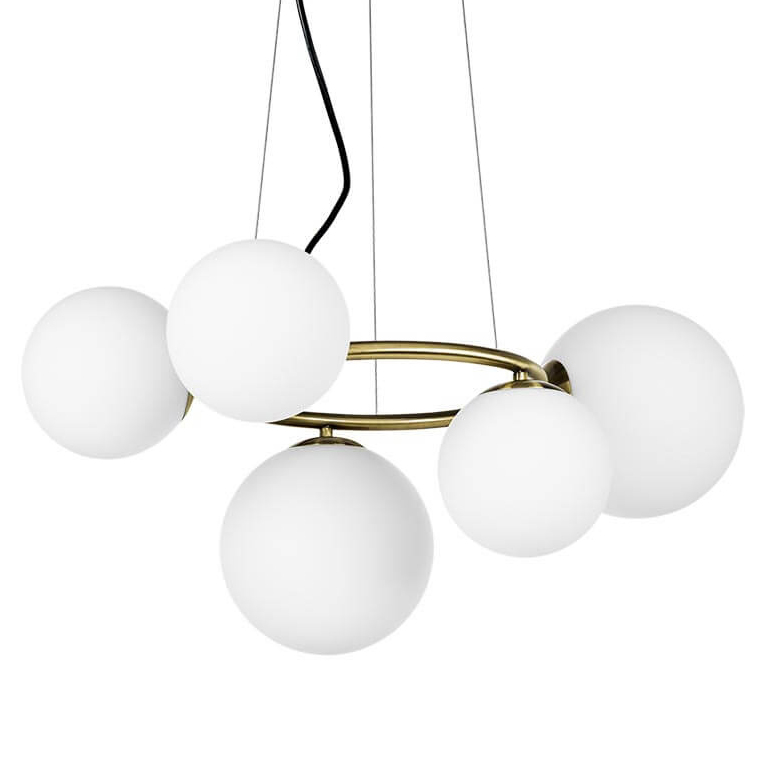 Люстра Bubbles on Ring Chandelier Белый Латунь Люстра Bubbles on Ring Chandelier Белый Латунь во Владивостоке | Loft Concept