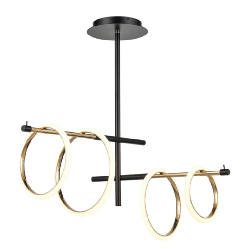 Люстра Jessenia Rings Chandelier 4 Черный Золотой Люстра Jessenia Rings Chandelier 4 Черный Золотой во Владивостоке | Loft Concept