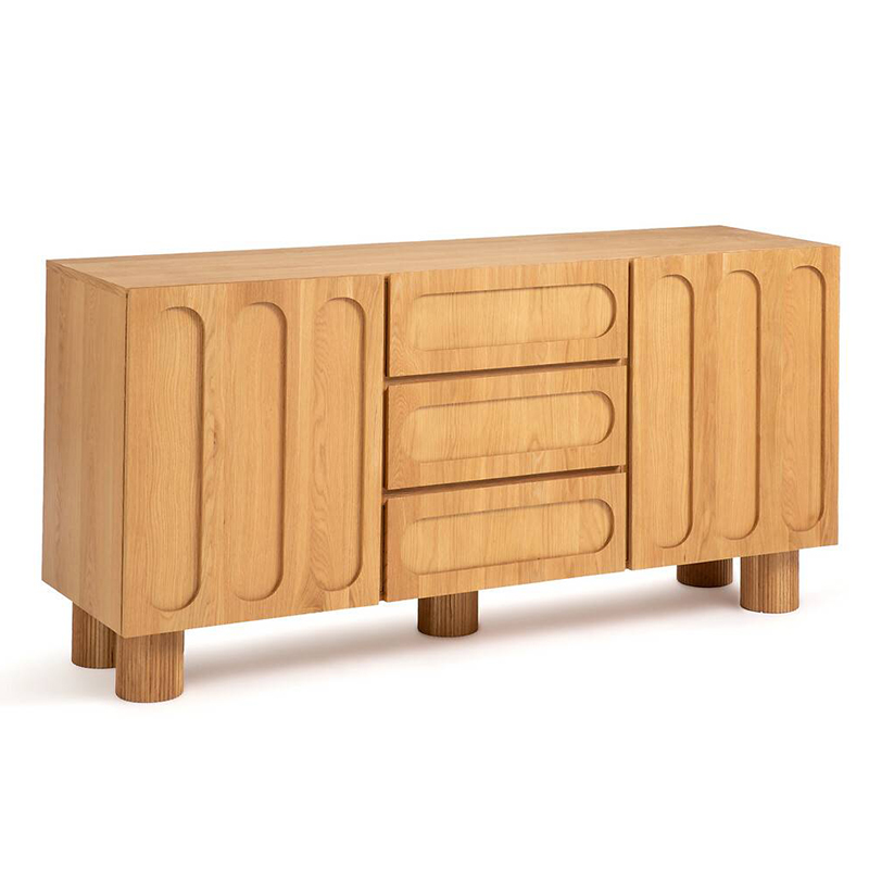 Комод Jakob Oak Chest of Drawers из массива дуба с 3-мя ящиками и 2-мя дверцами Светлый дуб Комод Jakob Oak Chest of Drawers из массива дуба с 3-мя ящиками и 2-мя дверцами Светлый дуб во Владивостоке | Loft Concept