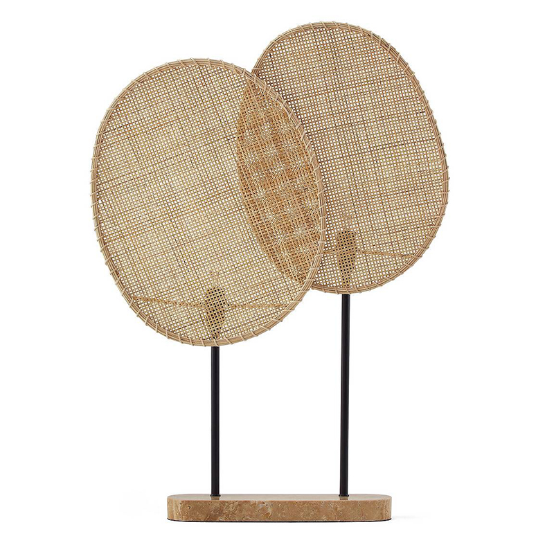 Настольная лампа Wicker Leaves Table lamp Черный Бежевый во Владивостоке | Loft Concept 