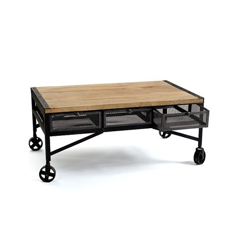 Стол Industrial Metal Three Drawers Cabinet Черный Стол Industrial Metal Three Drawers Cabinet Черный во Владивостоке | Loft Concept