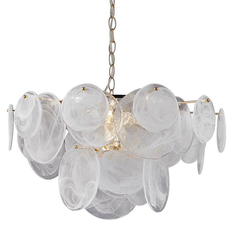 Люстра Everett Chandelier Белое матовое стекло Золотой Люстра Everett Chandelier Белое матовое стекло Золотой во Владивостоке | Loft Concept