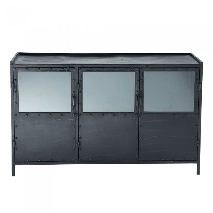 Буфет в стиле Лофт черный Industrial Vitre Big Buffet Черный Буфет в стиле Лофт черный Industrial Vitre Big Buffet Черный во Владивостоке | Loft Concept