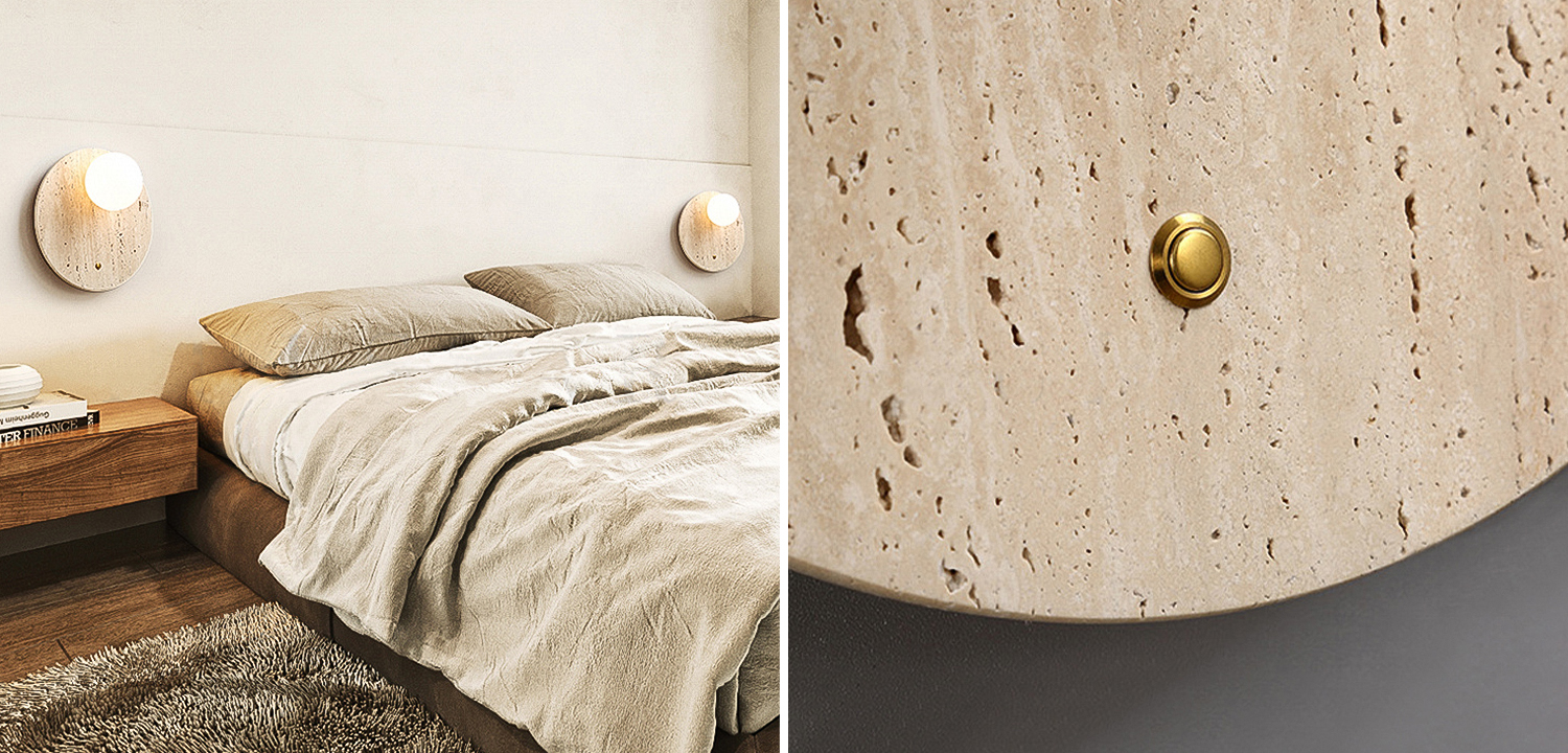 Бра STIAN TRAVERTINE WALL Круг - фото