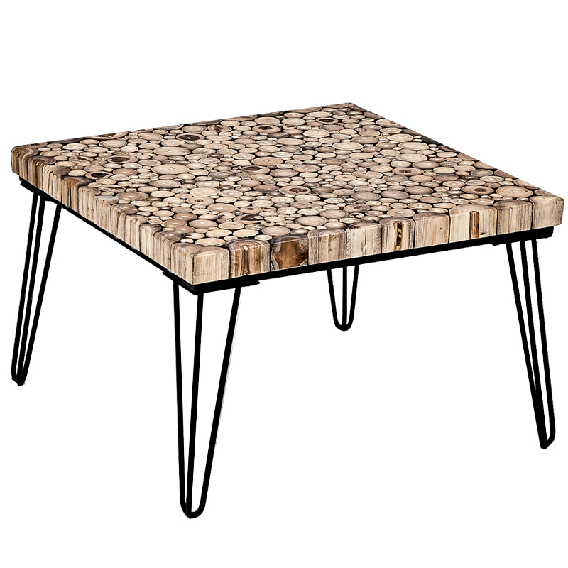 Кофейный стол Tree Cuts square coffee table Коричневый Черный Кофейный стол Tree Cuts square coffee table Коричневый Черный во Владивостоке | Loft Concept