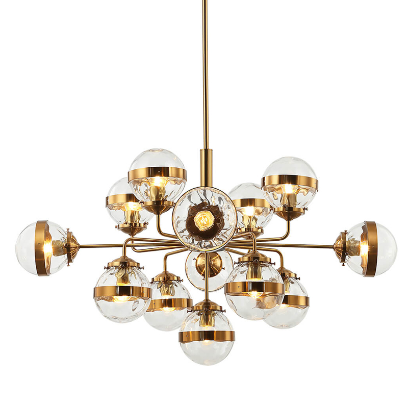 Люстра Greyson Chandelier 13 lamp Глянцевое золото Прозрачный во Владивостоке | Loft Concept 