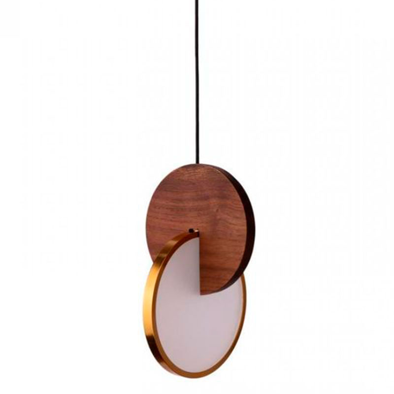 Подвесной светильник Eclipse Pendant Light Wood Золотой Белый Дерево Табак Подвесной светильник Eclipse Pendant Light Wood Золотой Белый Дерево Табак во Владивостоке | Loft Concept