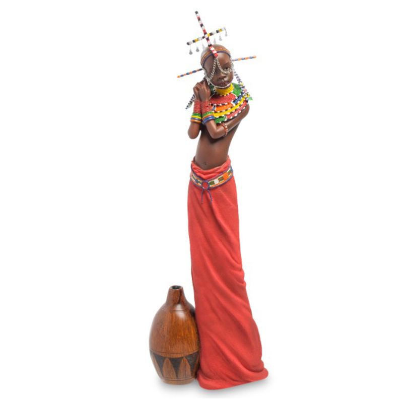 Статуэтка Tribe girl Masai Коричневый Мульти Статуэтка Tribe girl Masai Коричневый Мульти во Владивостоке | Loft Concept
