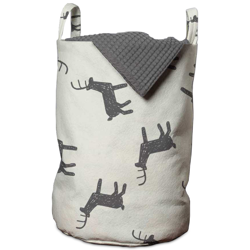 Корзина Deer Pattern Basket Белый Серый Корзина Deer Pattern Basket Белый Серый во Владивостоке | Loft Concept