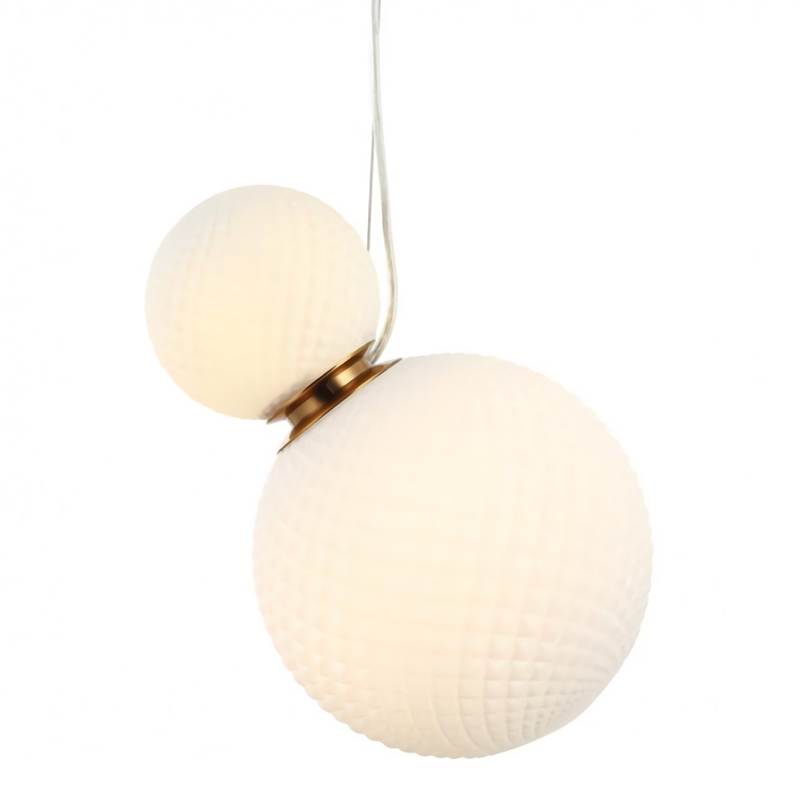 Подвесной светильник Perforated Bubbles с белым плафоном Латунь Белый во Владивостоке | Loft Concept 