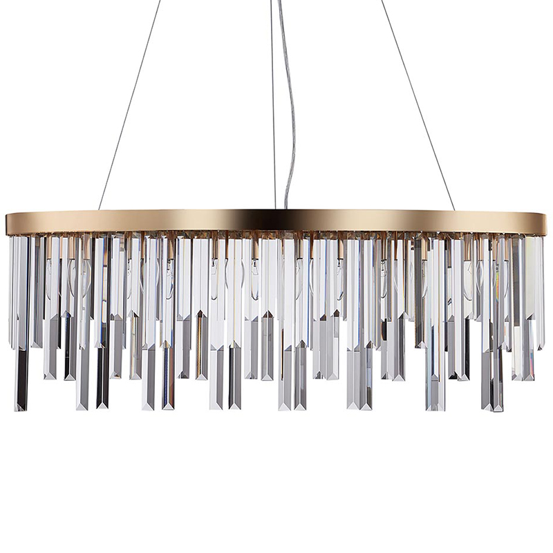 Люстра Bennett Oval Chandelier gold 90 Золотой Прозрачный Люстра Bennett Oval Chandelier gold 90 Золотой Прозрачный во Владивостоке | Loft Concept