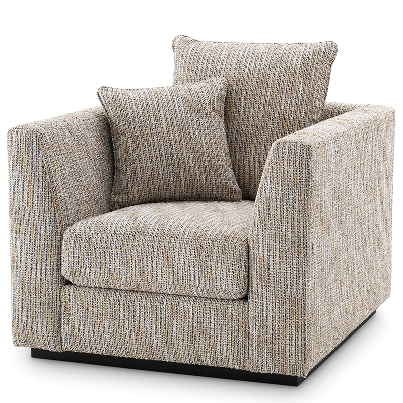 Кресло Eichholtz Chair Taylor Mademoiselle Beige Бежево-серый Черный Кресло Eichholtz Chair Taylor Mademoiselle Beige Бежево-серый Черный во Владивостоке | Loft Concept