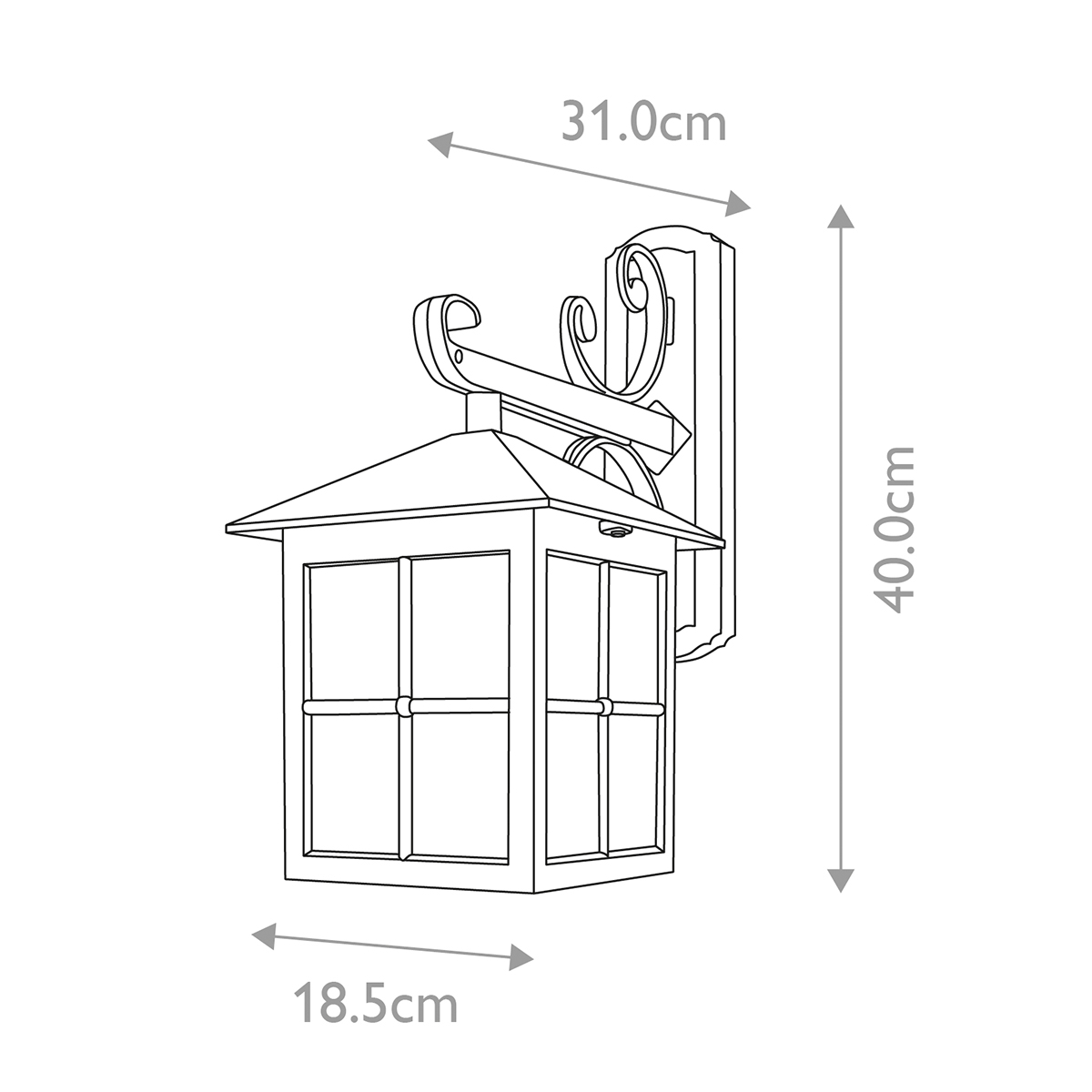 Настенный фонарь черного цвета в форме фонаря с решетчатым плафоном и фактурным стеклом Elstead Lighting во Владивостоке