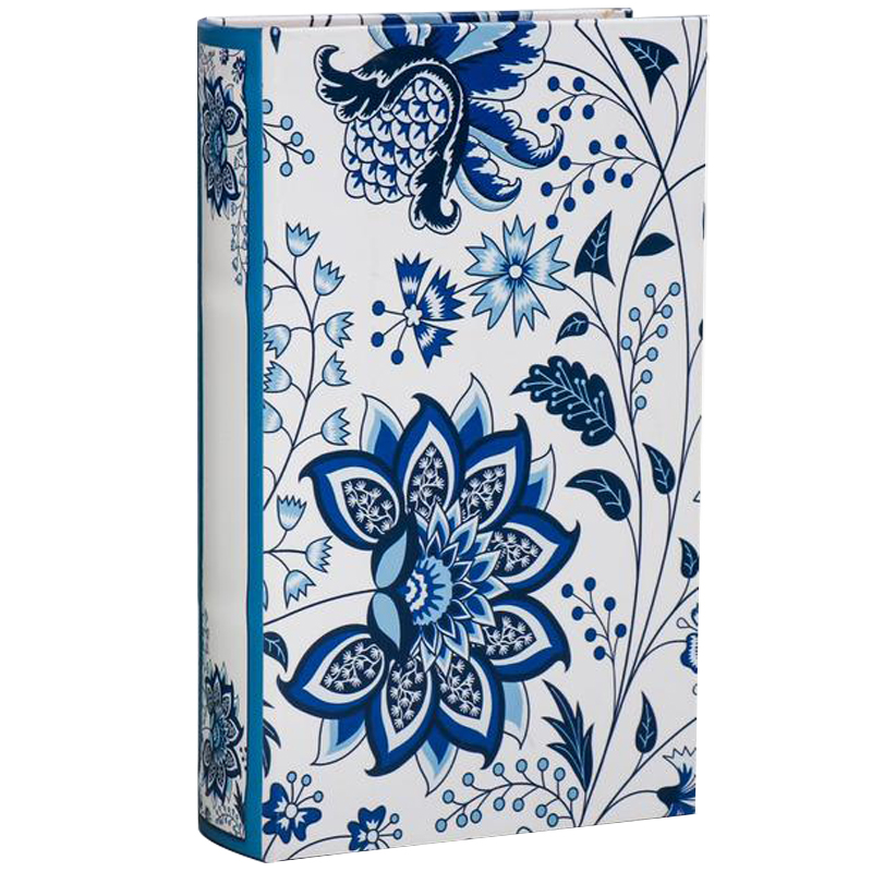 Шкатулка-книга с сейфом Fabulous Flowers Book Box Синий Белый Шкатулка-книга с сейфом Fabulous Flowers Book Box Синий Белый во Владивостоке | Loft Concept