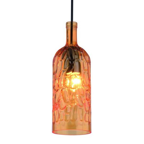 Подвесной светильник Geometry Glass Amber Bottle Pendant Янтарь (Amber) Подвесной светильник Geometry Glass Amber Bottle Pendant Янтарь (Amber) во Владивостоке | Loft Concept