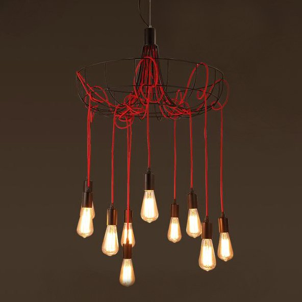 Люстра Blood Wire Chandelier Red 10 Красный Черный Люстра Blood Wire Chandelier Red 10 Красный Черный во Владивостоке | Loft Concept
