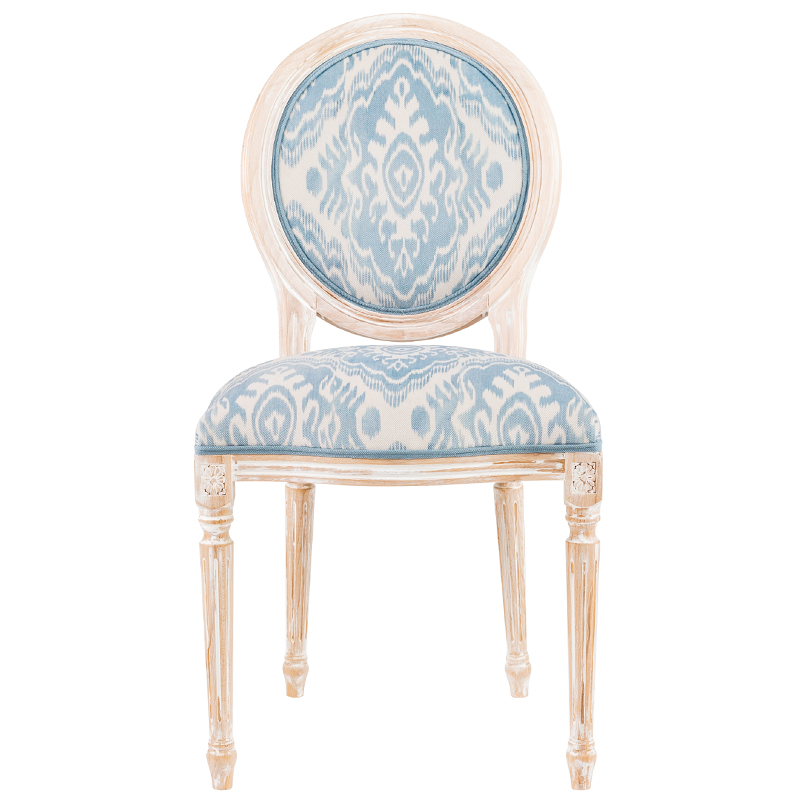 Мягкий стул со светло-голубым узором Ikat Pattern 2 Бежевый Голубой Мягкий стул со светло-голубым узором Ikat Pattern 2 Бежевый Голубой во Владивостоке | Loft Concept