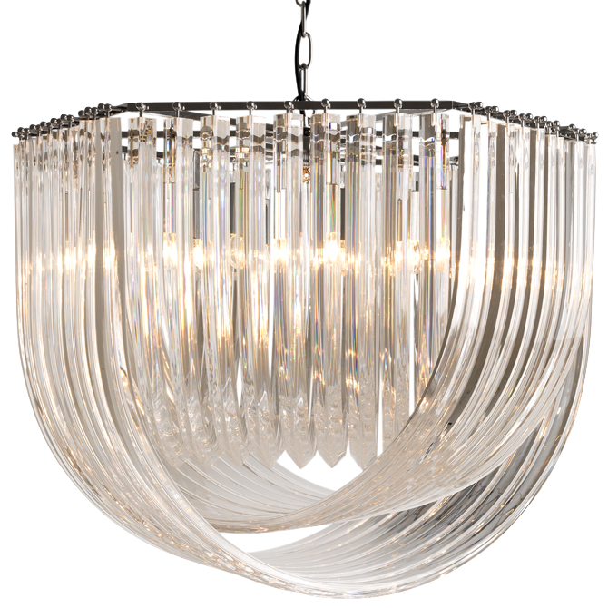 Люстра Chandelier Hyeres Никель Прозрачный (Transparent) во Владивостоке | Loft Concept 