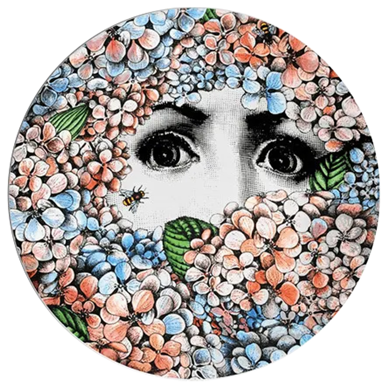 Декоративная тарелка Fornasetti Ortensia Мульти Розовый Голубой Декоративная тарелка Fornasetti Ortensia Мульти Розовый Голубой во Владивостоке | Loft Concept