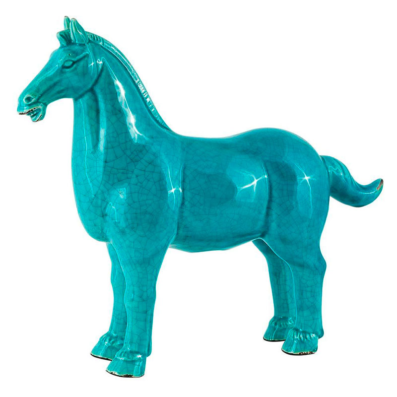 Фигурка керамика синяя лошадь Blue Horse Бирюзовый Фигурка керамика синяя лошадь Blue Horse Бирюзовый во Владивостоке | Loft Concept